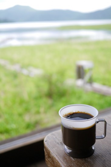 沼尻休憩所の燧ヶ岳清水コーヒー