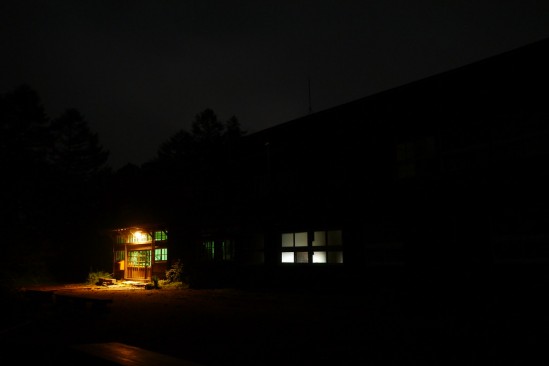 深夜の尾瀬の長蔵小屋